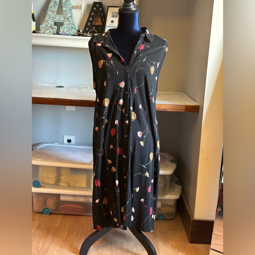 Floral button up dress